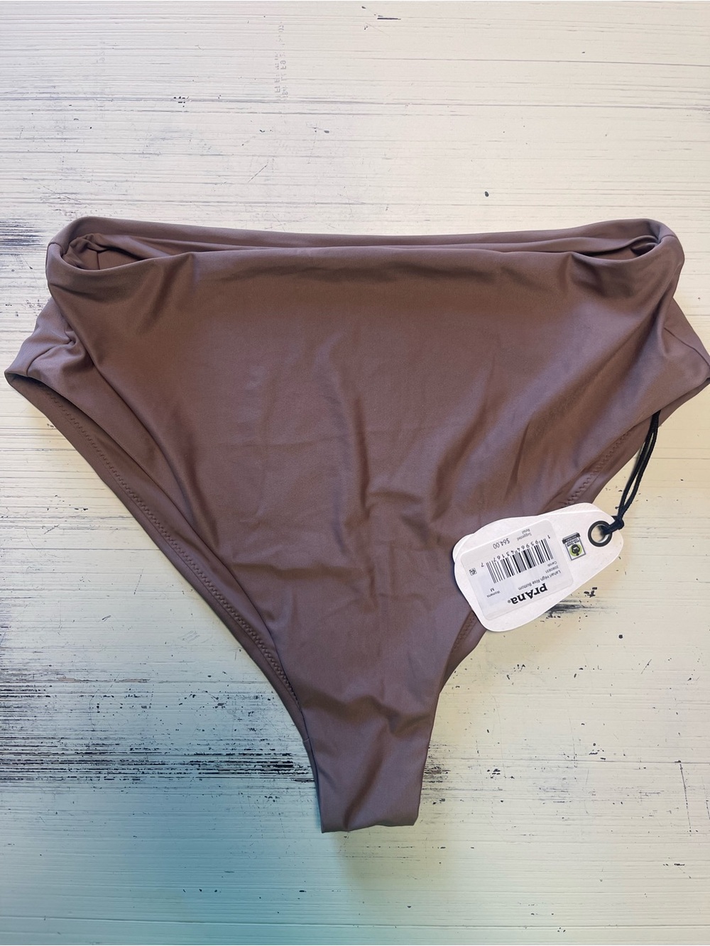Prana Lani High-Rise Bikini Bottom in Taupe